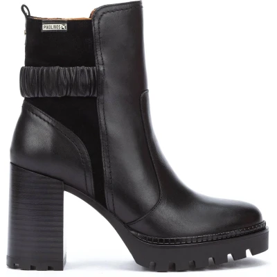 Afbeelding van Pikolinos Cervera WH Enkellaarsjes met hoge hak, Dames, Maat: 41, Black Leer