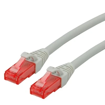 Image de Roline Cordon de raccordement RJ 45 (M) pour 30 cm UTP CAT 6 sans halogène, moulé, bloqué gris