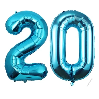 Afbeelding van Ballonnen cijfer 20 jaar 101 cm ballon verjaardag decoratie helium