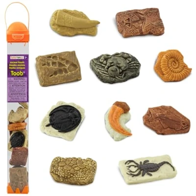 Afbeelding van Safari Speelset Ancient Fossils Toob Junior Bruin/grijs 10 delig