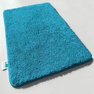 Afbeelding van casa pura Sky Soft Badmat, hoogpolig, zacht en pluizig, badmat in Shaggy look, antislip, wasbaar, Oeko Tex 100 gecertificeerd, turquoise, 50 x 60 cm