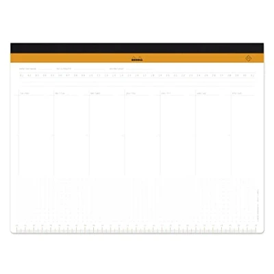 Afbeelding van RHODIA 194040C bureauonderlegger met canvas A4+ 29,7 x 22,2 cm 60 microgeperforeerde afneembare vellen 80 g/m² toetsenbord/muishouder en organisatiegereedschap collectie Rhodiatime