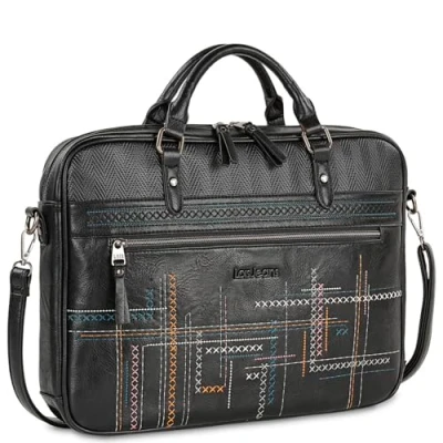 Afbeelding van Lois Laptoptas voor dames. Documententas dames werktas Multifunctionele dames, zwart, Messenger Bag