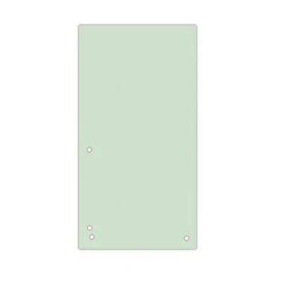 Afbeelding van DONAU Set van 100 verdelers / Kleur: groen 1/3 A4 gerecycled karton 190 g/m² 4 gaten 23,5 x 10,5 cm geperforeerd scheidingstabbladen Made in EU