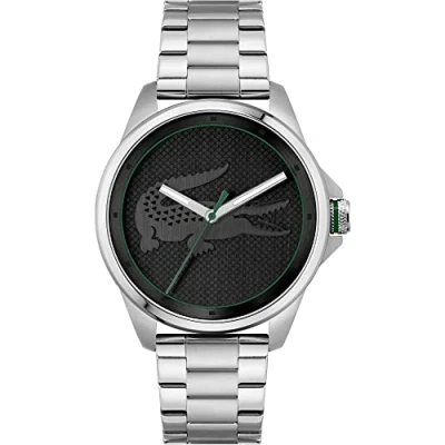 Afbeelding van Lacoste Analoog kwartshorloge voor heren met zilverkleurige roestvrijstalen armband 2011131, zwart.,