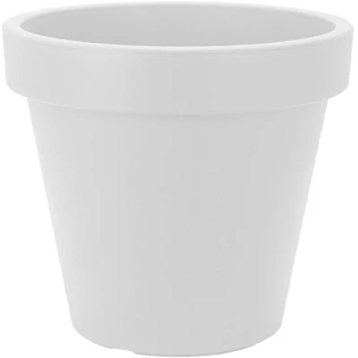 Afbeelding van Spetebo XXL grote kunststof bloempot 58 cm/wit ronde voor buiten en binnen tuinplanter hoes
