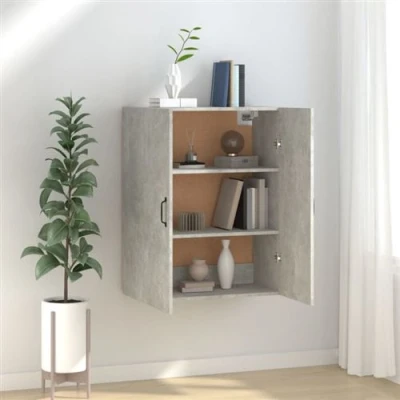 Afbeelding van Hangkast 69,5x34x90 cm bewerkt hout betongrijs