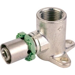 Afbeelding van Comap MultiSkin messing perskoppeling muurplaat 16 x 1/2 (water) laag