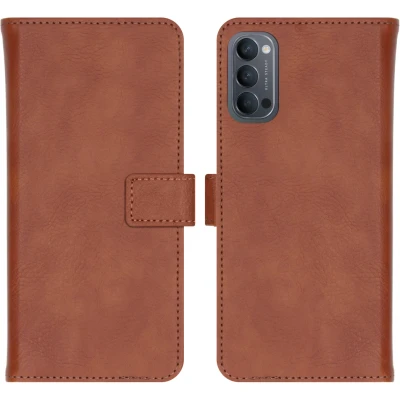 Afbeelding van iMoshion Hoesje Geschikt voor Oppo Reno4 5G Met Pasjeshouder Luxe Bookcase Bruin