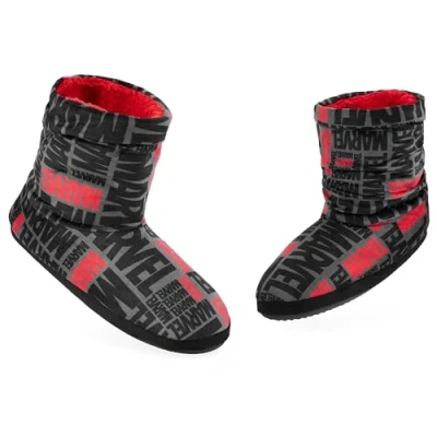 Afbeelding van Marvel pantoffels voor heren, hoge fantasielaarzen, warm, comfortabel, cadeau idee heren en tieners, Grijs/Rood