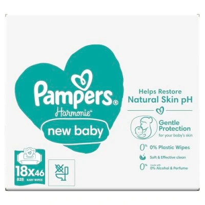 Image de Pampers Harmonie New Baby Lot de 18 paquets lingettes humides = 828