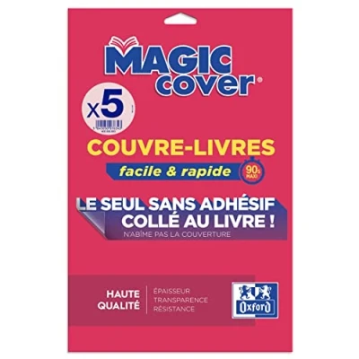 Image de OXFORD 5 Feuilles Couvre‐livres Magic Cover A4 PP Lisse Epaisseur 7,5/100ème Incolore