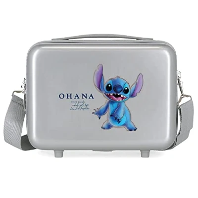 Afbeelding van Disney 100 Stitch Toilettas, aanpasbaar, grijs, 29 x 21 15 cm, stijf, ABS, 9,14 l, 0,63 kg, Talla única, Toilettas grijs., aanpasbaar