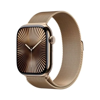 Image de Apple Watch Series 10 Gps + Cellular 46mm Boîtier En Titane Or Bracelet Milanais S/m