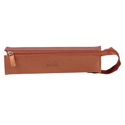 Image de RHODIA 319039C Trousse Plumier rama Cuivre 23 x 5 cm Ouverture à Plat pour Utilisation en tant que Simili Cuir Rangement Stylos, Crayons, Feutres, Petites Fournitures