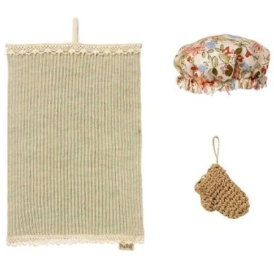 Afbeelding van Maileg wellness set konijnen mini, maat 1 2 en teddy junior