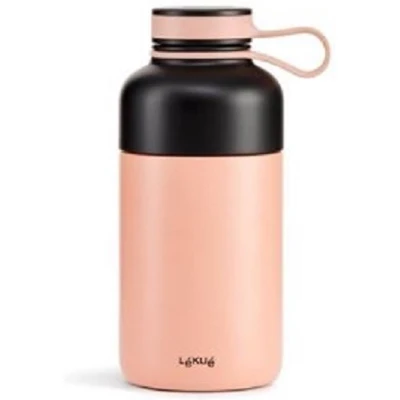 Afbeelding van Lékué dubbelwandige isoleerfles uit rvs met filter roze 300ml
