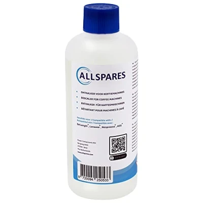 Afbeelding van AllSpares Vloeibare Ontkalker (500ml) voor koffiemachines geschikt Delonghi Original EcoDecalk DLSC500