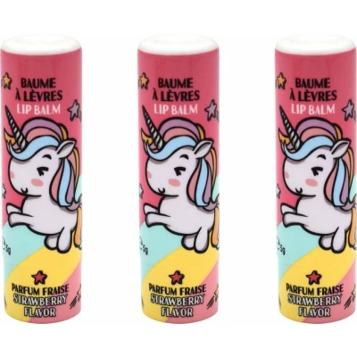 Afbeelding van Unicorn Lippenbalsem 3 stuks Aardbei