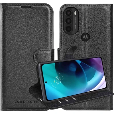 Afbeelding van Cadorabo Hoesje geschikt voor Motorola MOTO G71 5G in PHANTOM ZWART Beschermhoes met magnetische sluiting, standfunctie en kaartvakje Book Case Cover Etui