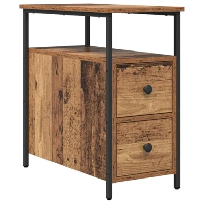 Afbeelding van vidaXL Nachtkastje met lade 2 pcs Oud hout 30 x 60 cm Ijzer PB