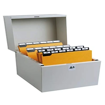 Afbeelding van Indexbox van metaal, voor 500 indexkaarten in de breedte, 125 x 200 tot 148 210 mm