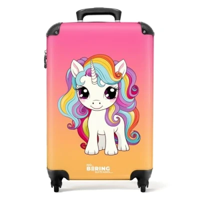 Afbeelding van NoBoringSuitcases.com® Kinderkoffer unicorn Koffer meisje 55x35x25