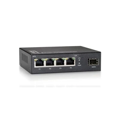 Afbeelding van LevelOne GEU 0521 Giga Switch 4Port + 1SFP Slot (4 Havens), Netwerkschakelaar, Grijs