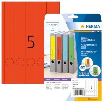 Afbeelding van HERMA 5132 Rood Zelfklevend printerlabel printeretiket