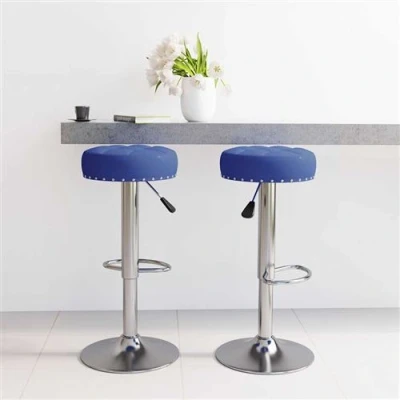 Afbeelding van Barkrukken 2 st stof blauw