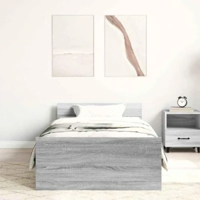 Afbeelding van Bedframe Bewerkt Hout sonoma Eikenkleurig 100X200 cm 75 x 190 / Grijs
