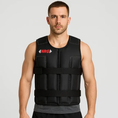 Afbeelding van NRG fitness Gewichtsvest 18 kg Verstelbaar Zwart Kunstleer