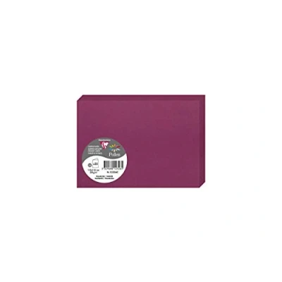 Afbeelding van Clairefontaine 12326C verpakking met 25 dubbele kaarten formaat C6, 11 x 15,5 cm, 210 g/m², kleur: framboos, uitnodigingskaarten en belevenis, stuifmeel serie, glad premium papier