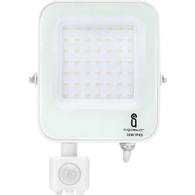 Afbeelding van Buitenlamp wit met IR bewegingssensor LED 30W 2700Lm=300W schijnwerper koelwit 4000K waterdicht IP65