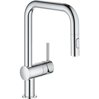 Afbeelding van GROHE Minta 1 gats keukenkraan met draaibare U uitloop en uittrekbare