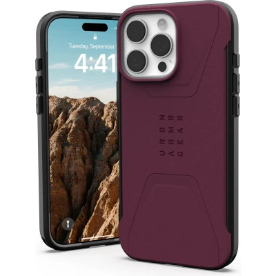Afbeelding van UAG Civilian Hoesje Geschikt voor Apple iPhone 16 Pro Max Compatibel met MagSafe Back Cover Magneet Bordeaux