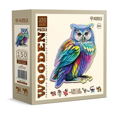 Afbeelding van Wooden City Trendy Uil houten puzzel 150 stukjes