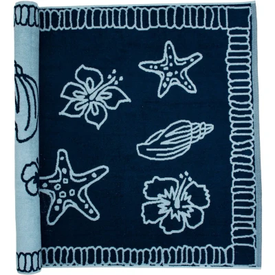 Afbeelding van The One Towelling 90x190 Strand Hawaii Navy/Light Blue