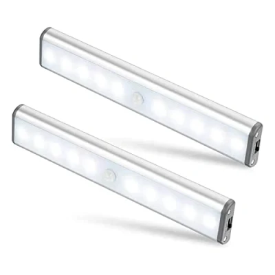 Afbeelding van Moston 2 stuks 10 leds, draadloos, oplaadbaar via USB, magnetisch, bewegingsmelder, verlichtingsmodi, draagbaar. Kastlamp, noodlicht, nachtlampje voor kinderen, accessoires