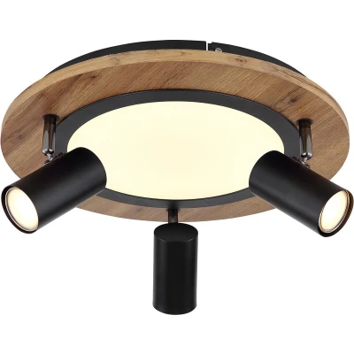 Afbeelding van Globo plafonniere Kassu zwart metaal 40 cm ingebouwde LED module 67307D