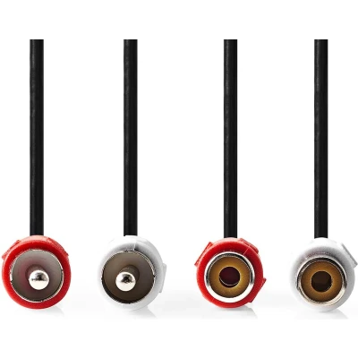 Afbeelding van Nedis Cagb24205Bk50 Stereo Audiokabel 2X Rca Male Female 5,0 M Zwart