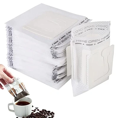 Afbeelding van Drip Coffee Bag 100 stuks draagbare koffiefilters, theefilterzakken, druppelzakken, hangende koffiezakken voor de meeste kopjes, reizen, thuis, kantoor, camping