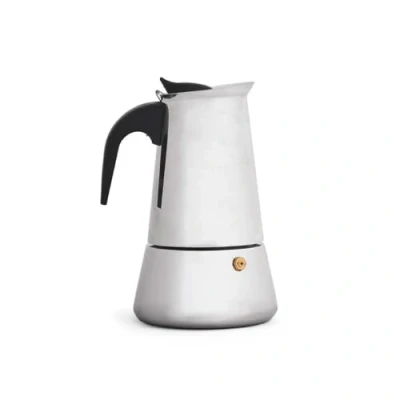 Afbeelding van Italiaanse Koffiepot Zwart Zilverkleurig Staal 6 Kopjes