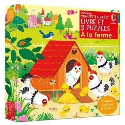 Image de A la ferme Mon petit coffret Livre et 3 puzzles