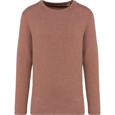 Afbeelding van Native Spirit Ecologische en verwassen uniseks sweater met ronde hals French Terry NS418 Washed Sienna
