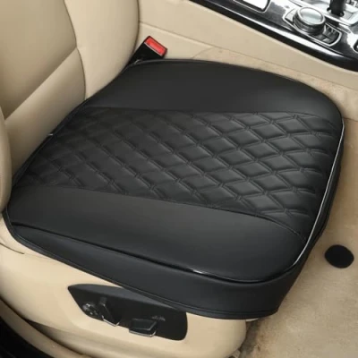 Afbeelding van Black Panther PU autostoelhoezen, omwikkelrand, bescherming voor voorstoelen onder één stoel zonder rugleuning