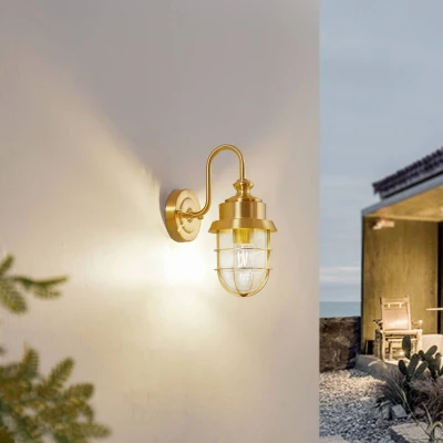 Afbeelding van Lindby buitenwandlamp Adalie, messing, roestvrij staal