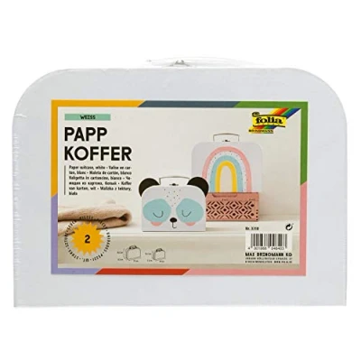 Afbeelding van Koffer Folia set à 2 stuks 23x15x6.5cm en 18x13x6cm wit