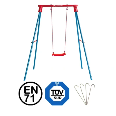 Afbeelding van Garlando Stalen Schommel Candy 1 Enkel Blauw Rood Staal Kunststof
