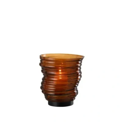 Afbeelding van J Line vaas Tornado glas bruin small